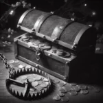 can you make money prop trading? a treasure chest symbolizing a lot of money but the bear trap is the danger.