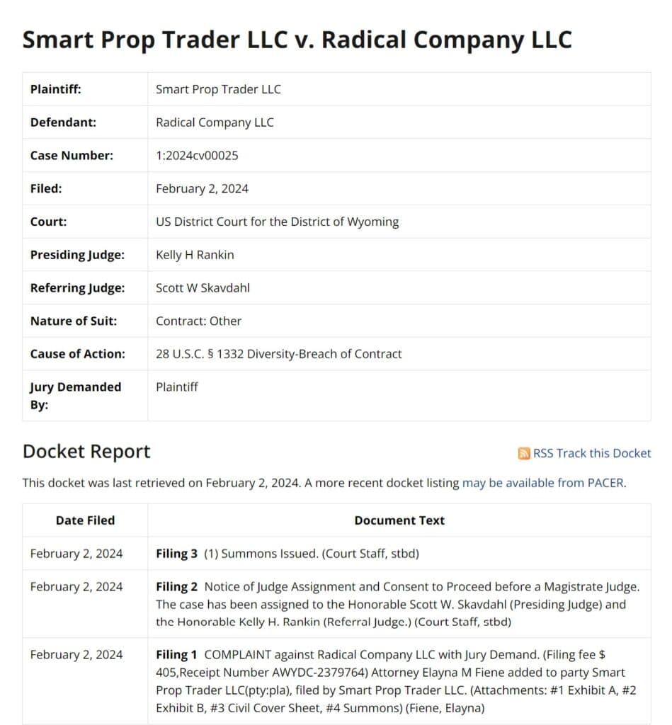 Smart Prop Trader LLC v. Radical Company LLC