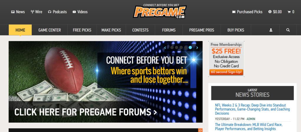 pregame.com website